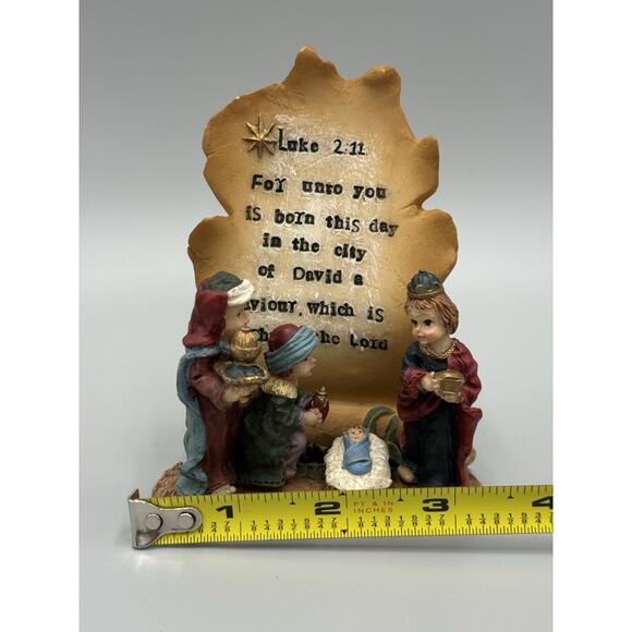 Nativity Scene Bible Verse Luke 2:11 Figurine Baby Jesus 3 Kings K’s Collection - Picture 8 of 8